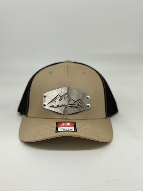 mountains badge, Tan/brown Richardson flex.
